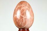 Polished Peach Moonstone Egg - Madagascar #182431-1